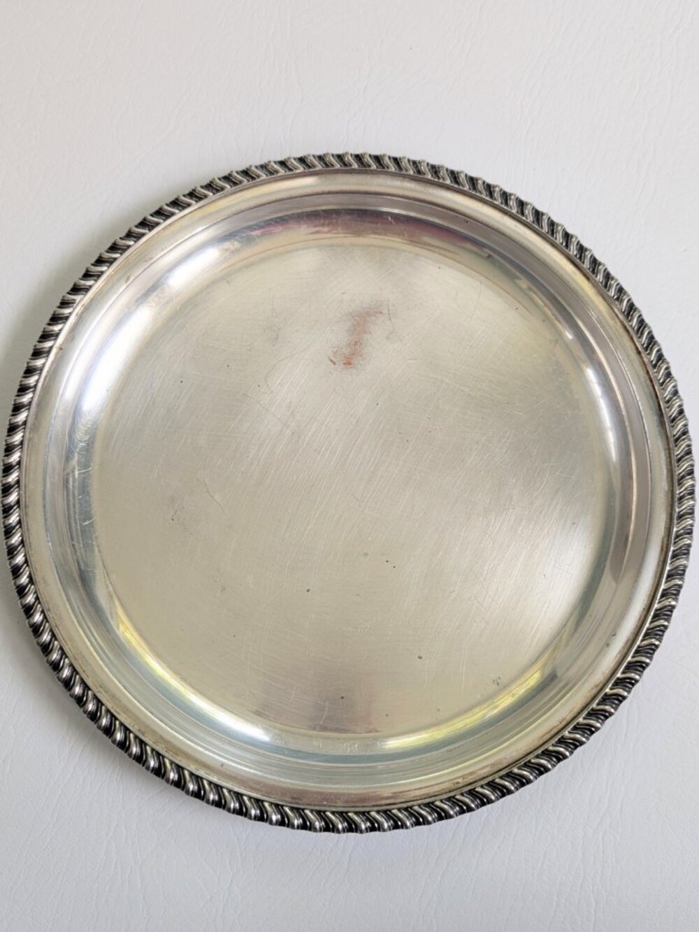 Vintage Silver Plate Domed Serving Dish Cloche Lid Rope Rim Bakerlite Knob - Picture 5 of 10